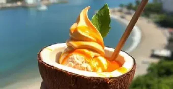 sorvete na casca de coco