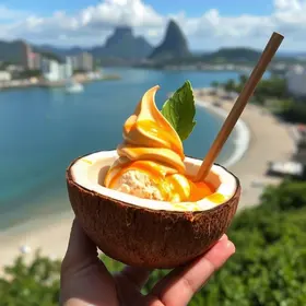 sorvete na casca de coco