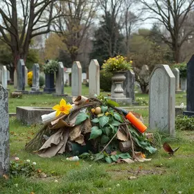 descarte irregular no entorno de cemitério