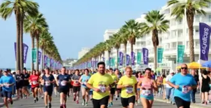 corrida na praia de Santos