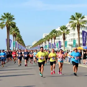 corrida na praia de Santos