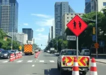 obras de alameda em Santos