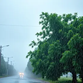chuva e vento em Santos