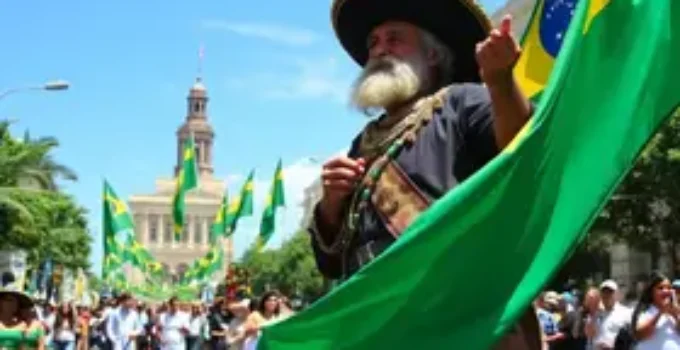 desfile cívico em Santos