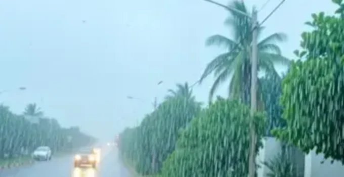 chuva moderada a forte Santos