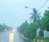 chuva moderada a forte Santos